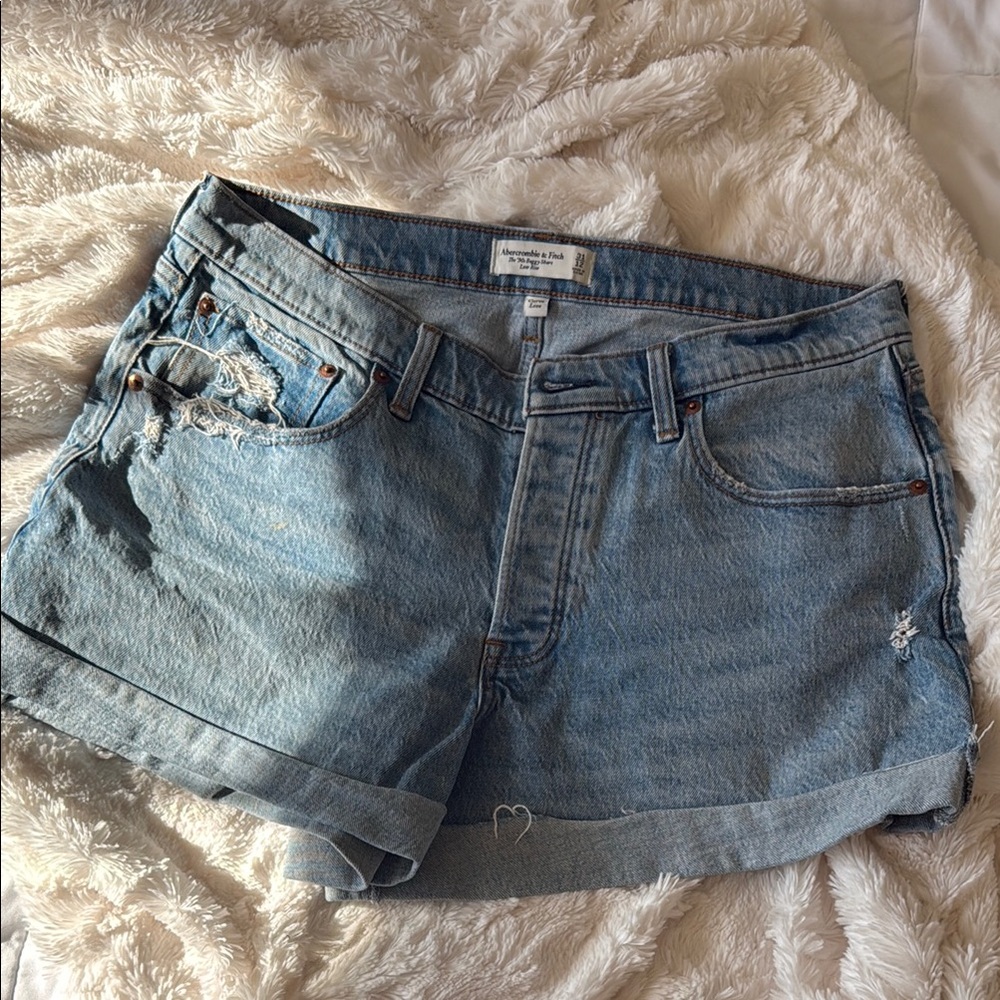 Abercrombie & Fitch Blue Jean Shorts Vintage Wash curve love